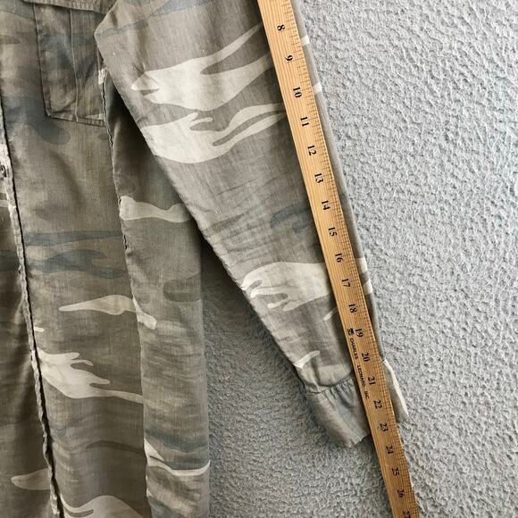 RAILS Camo Linen Blend Long Sleeve Button Down Shirt Dress XS - Picture 6 of 8